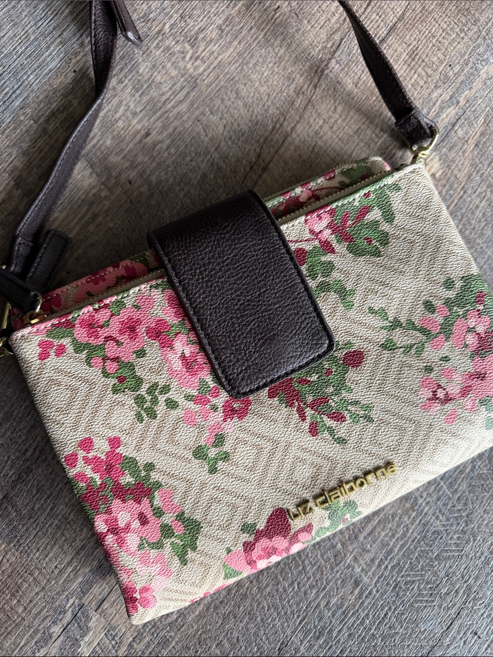 LaCrosse Floral Crossbody Bag - Pink, Green & Brown